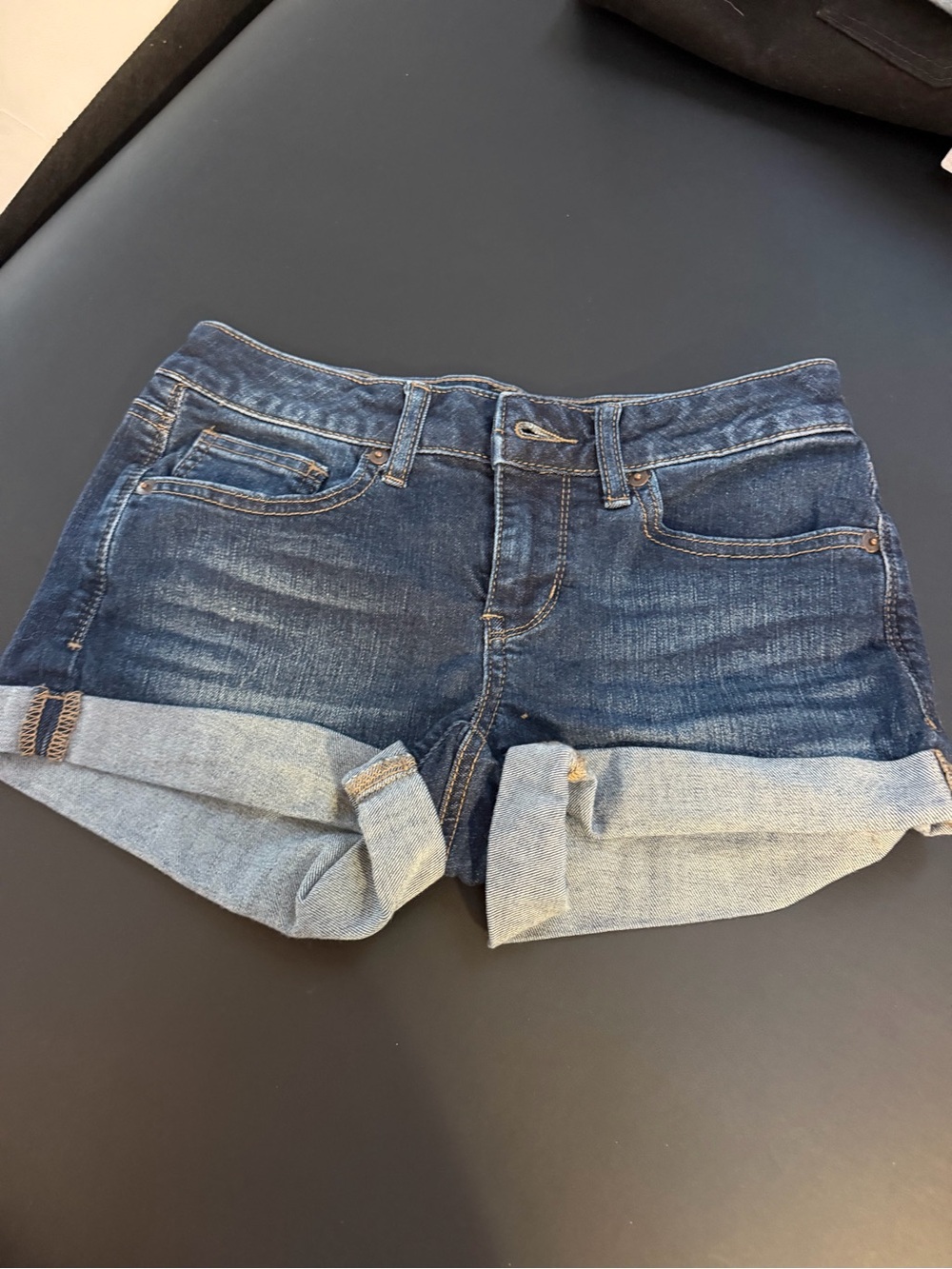 Dark Wash Denim Rolled Hem Women’s Shorts